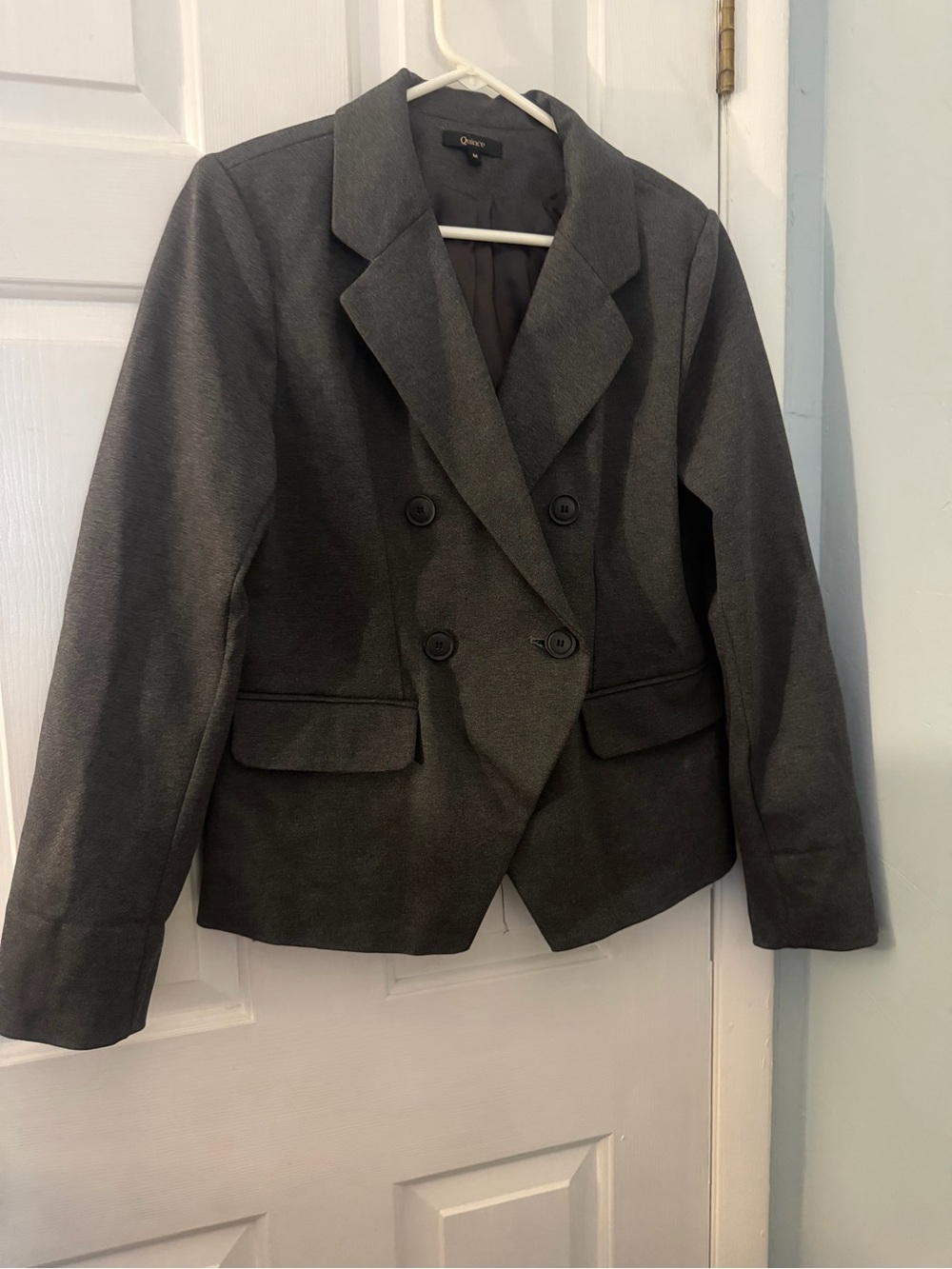 Quince Ultra-Stretch Ponte Double Breasted Blazer Charcoal Women’s M